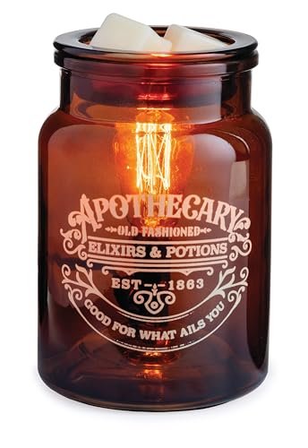 Candle Warmers ETC. Vintage Bulb Illumination Fragrance Warmer- Light-Up Warmer for Warming Scented Candle Wax Melts and Tarts to Freshen Room, Apothecary
