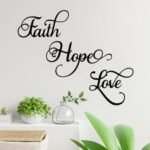 ESTART Faith Hope Love Metal Wall Art – 3-Piece Rustic Black Letter Sign for Home Decor - Image 2