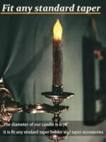 ONEIHOMM 12 Pcs 6.5'' Real Wax Flameless Taper Candles with Timer – Rustic Battery-Operated Decor for Halloween - Image 7