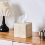 Square Natural Travertine Texture Tissue Box Cover – Handmade Resin Holder for Home, Office & Bathroom. - Image 6