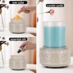 Mocosa 3-in-1 Ceramic Wax Warmer - Giftable Scented Wax Melt Burner for Mom & Grandma (Beige-Granular) - Image 5