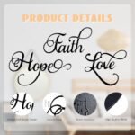 ESTART Faith Hope Love Metal Wall Art – 3-Piece Rustic Black Letter Sign for Home Decor - Image 4