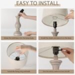 Set of 2 Seealle Farmhouse Table Lamps - Rustic 22" Boho Bedroom & Office Desk Lamps with Linen Shades. - Image 6