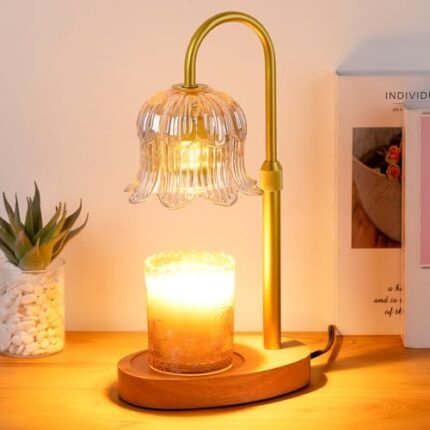 Candle Warmer Lamp Electric Timer - Candles Warming Light Height Adjustable Dimmable Warmers Flower Lamps No Flame Heat Warm Melt Wax Jar Modern Home Decor Table Lights for Home Living Bedroom