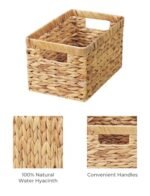 Wicker Storage Basket Set - 2 Medium Water Hyacinth Baskets with Handles for Organizing. - Image 4