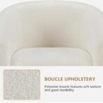 Yaheetech Ivory Barrel Chairs: Cozy Furry Accent Chairs with Soft Padded Armrests, Set of 2 for Living Room or Office. - Image 7