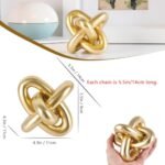 XMGZQ Gold Knot Sculpture for Coffee Table, Bookshelf & Nightstand - Minimalist Home Decor Accent - Image 3