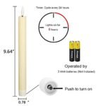 Wondise Ivory Flameless Taper Candles, 6-Pack LED Battery Operated with Timer – Perfect for Halloween, Christmas, and Thanksgiving Décor. - Image 2