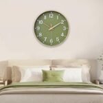 HZDHCLH Battery Operated Wall Clock - Green and Gold, 8-Inch Silent Clock with 3D Numbers for Home, Office, or Classroom Decor. - Image 9