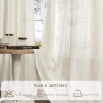 LAMIT Natural Ivory Semi-Sheer Linen Curtains, 84" Long, Cream White Light Filtering Drapes, 2 Panels, 52"x84" for Bedroom/Farmhouse. - Image 9