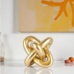 XMGZQ Gold Knot Sculpture for Coffee Table, Bookshelf & Nightstand - Minimalist Home Decor Accent - Image 4