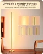 EDISHINE LED Corner Floor Lamp Set of 2 - 57.5" Dimmable, Remote-Controlled, 7 Color Temps (Gold) - Image 3