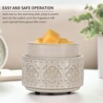 Mocosa 3-in-1 Ceramic Wax Warmer - Giftable Scented Wax Melt Burner for Mom & Grandma (Beige-Granular) - Image 3