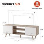 WLIVE TV Stand for 55-60 Inch TVs: Boho Entertainment Center with Storage Cabinets for Stylish Living Room Decor - Image 3