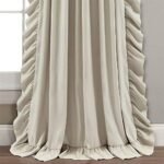 Lush Decor Reyna Ruffle Window Curtain Set, 54" W x 84" L, Wheat - Romantic Ruffles for Bedroom & Living Room - Image 2