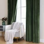 MIULEE Olive Green Velvet Curtains 84" - Luxury Blackout Drapes, Thermal Insulated, 2 Panels, W52 x L84" - Image 7