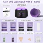 BLITZWAX Brazilian & Bikini Waxing Kit for Women: Hard Wax Warmer for Face & Body, Easy At-Home Removal, Digital Fast Heating, 51 Wax Items - Image 6