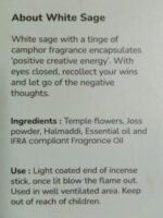 White Sage Incense Sticks for Cleansing - 80 Charcoal-Free Sticks Made from Upcycled Flowers. Cleanse Negative Energy and Enhance Protection. - Image 7