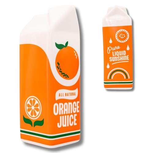 Ban.do Retro Orange Juice Vase - Original Rise and Shine ban.do Vintage Inspired Orange Juice Vase, The Original Rise and Shine Decorative Ceramic Vase, OJ Carton, Retro/Unique/Eclectic/Novelty Accent for Home/Kitchen/Office, Orange Juice