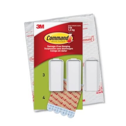 Command Large Canvas Hangers for Walls, Holds up to 3 lb 18"x24" Canvas, 3 Hangers with 4 Command Strips, Damage-Free Removable Wall Art Hanger, Great for Room Décor
