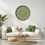 HZDHCLH Battery Operated Wall Clock - Green and Gold, 8-Inch Silent Clock with 3D Numbers for Home, Office, or Classroom Decor. - Image 7