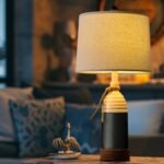 OYEARS 23.75" Table Lamp - Modern Coastal Nautical Design for Bedroom, Living Room, Nightstand, Navy Blue. - Image 2