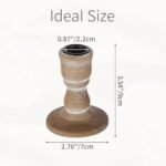 Inweder Wooden Taper Candle Holders: Rustic Farmhouse Candle Holders for Fall & Christmas Decor, Set of 2. - Image 3