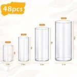 16-Pack Clear Glass Cylindrical Vases (4"-10") for Weddings, Home Decor, and Centerpieces. - Image 2