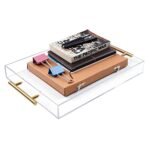 12"x16" Clear Acrylic Serving Tray with Gold Handles - Versatile Storage for Kitchen, Coffee, and Desk. - Image 6