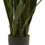 Nearly Natural 35" Green Sansevieria with Black Planter – Perfect Indoor Decor! - Image 7