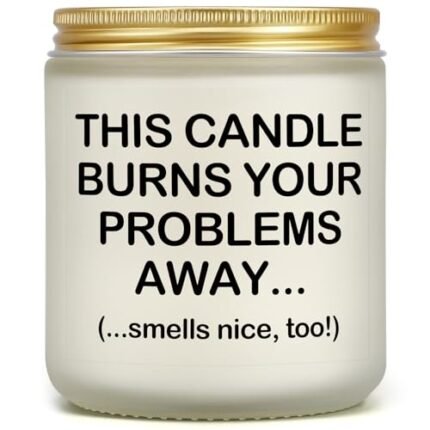 Relaxing Gifts for Women Men, Funny Calm Down Candles for Anxiety, Stress Relief Gift for Friend, Bestie, Boss, Coworker, Thinking of You Candle for Birthday, Retirement - Burn Problems Away