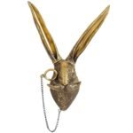 UITWMKTG Gold Animal Head Wall Decor Wall Sculpture Home Decor Statue for Living Room Office Bedroom Modern Decor for Men Women Rabbit