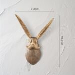 UITWMKTG Gold Rabbit Animal Head Wall Decor - Modern Sculpture for Living Room, Office, or Bedroom - Image 2