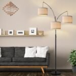 Dimmable Arc Floor Lamp with 3 Lights for Living Room, 1000LM, Beige Shades & Stable Base, Includes 3 LED Bulbs. - Image 7