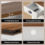 AntsandAnts Coastal TV Stand for 65" TV | Mid-Century Wood Entertainment Center with Storage | Farmhouse Console Table for Living Room or Bedroom - White - Image 5