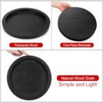 Small Round Wooden Decorative Tray for Coffee Tables—Rustic Black Farmhouse Home Décor & Bathroom Accessory. - Image 6