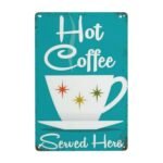 Vextrovia Mid Century Modern Coffee Tin Sign 6x8inch Retro Metal Art Decor