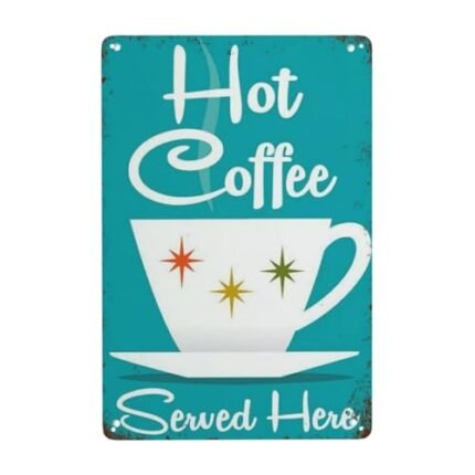 Vextrovia Mid Century Modern Coffee Tin Sign 6x8inch Retro Metal Art Decor