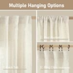 LAMIT Natural Ivory Semi-Sheer Linen Curtains, 84" Long, Cream White Light Filtering Drapes, 2 Panels, 52"x84" for Bedroom/Farmhouse. - Image 4