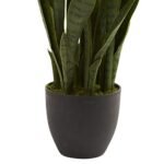 Nearly Natural 35" Green Sansevieria with Black Planter – Perfect Indoor Decor! - Image 6