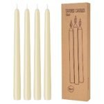 4 Pack Ivory Taper Candles - Taper Candles 10 Inch Dripless, Smokeless & Unscented - 8 Hours Long Burning - Hand Poured Tall Candlesticks - Ideal for Weddings, Dinner Parties, and Home Decor