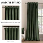 MIULEE Olive Green Velvet Curtains 84" - Luxury Blackout Drapes, Thermal Insulated, 2 Panels, W52 x L84" - Image 2