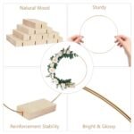 GUDELAK 12Pcs 12-Inch Gold Metal Floral Hoop Centerpieces with Wood Base for DIY Wedding Decor and Crafts. - Image 4