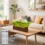 Rechargeable Lighted Centerpiece: Flower Decor with Wooden Box & Remote for Living Room - Perfect Gift! - Image 3