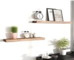 Set of 6 PHPH Light Brown Floating Wooden Wall Shelves, 17-Inch, Perfect for Bedroom Decor - Image 6