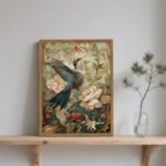 Framed Vintage Hummingbird Wall Art – 3D Floral Bird Decor for Living Room, Bedroom & Office, 12x16 inch. - Image 8