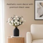 Matte Black 8.6" Arlo Vase for Living Room - Stylish Flower Decor & Centerpiece in Wabi Sabi Style - Image 4