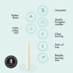 BOLSIUS Ivory Dinner Candles, 45 Pack - Unscented, Dripless, 7-Inch, 6+ Hr Burn Time, Premium Quality - Image 3