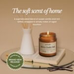 Bare Botanics Warm Vanilla Oak Soy Candle - 100% Plant-Based, Non-Toxic, Handpoured in WI, 40+ Hour Burn Time. Perfect Gift! - Image 2