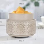 Mocosa 3-in-1 Ceramic Wax Warmer - Giftable Scented Wax Melt Burner for Mom & Grandma (Beige-Granular) - Image 2